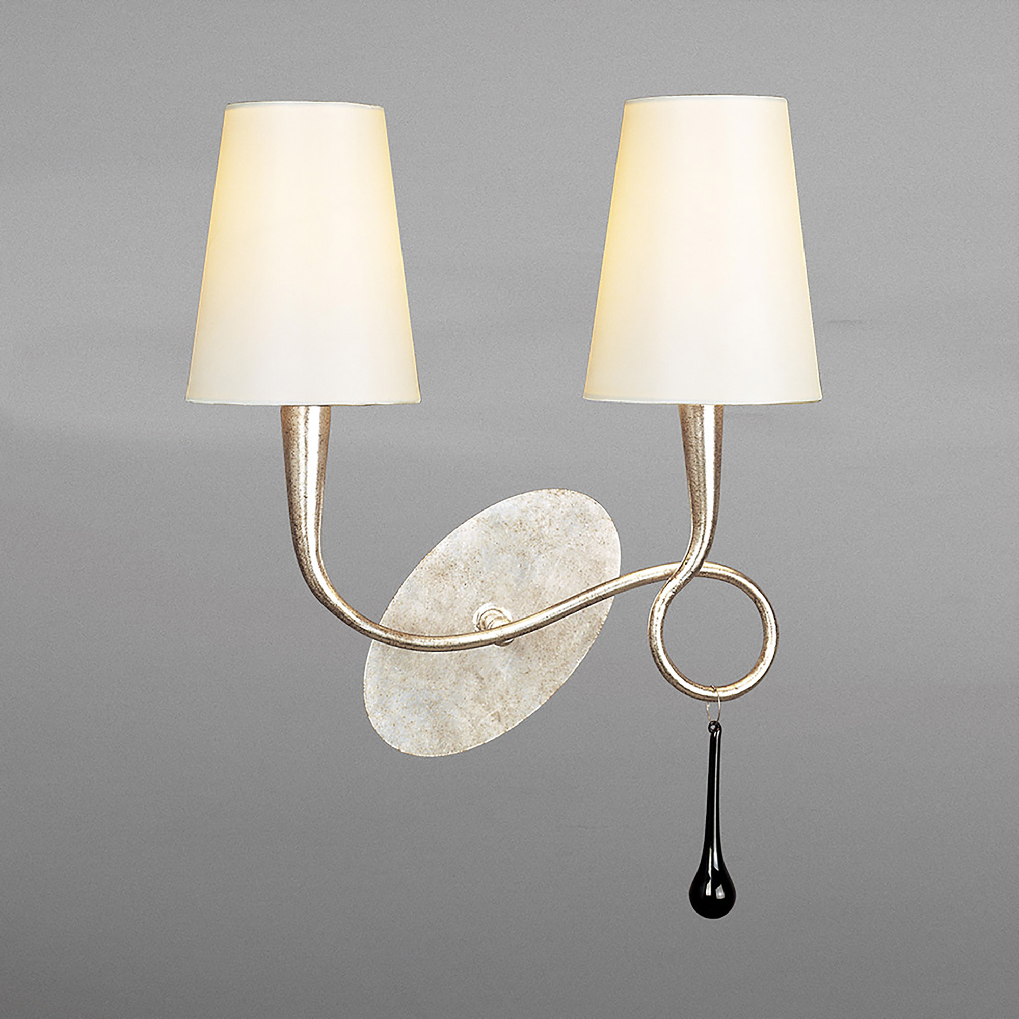 Paola Silver-Cream Wall Lights Mantra Armed Wall Lights Paola Silver-Cream Wall Lights Mantra Armed Wall Lights